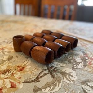 MCM Mid-century Modern Design Wood Napkin Rings - Set of 12